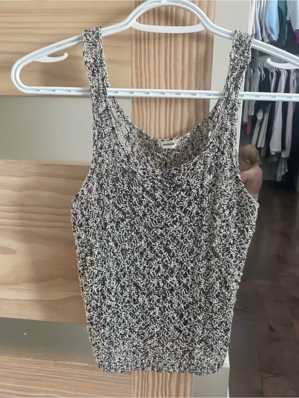 Garage Black & White Knit Tank Top - small